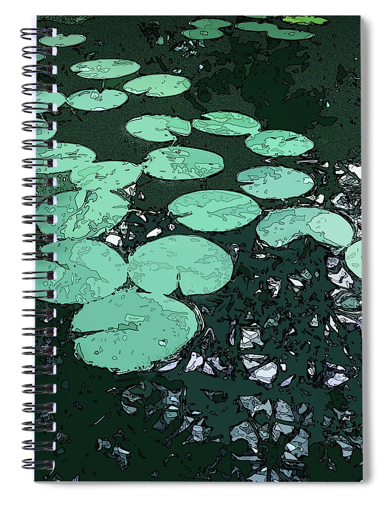 Coastal Spiral Notebook featuring the digital art Reflections by Gina Harrison