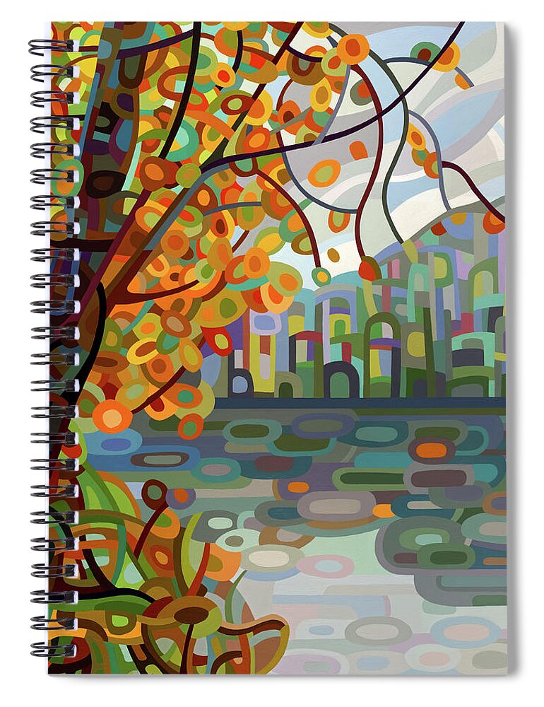 Fine Art Spiral Notebook featuring the painting Reflections by Mandy Budan