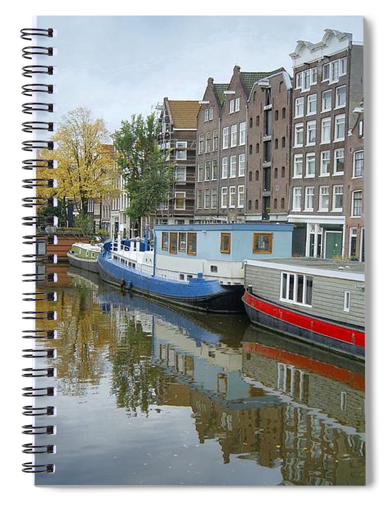 Amsterdam Spiral Notebook featuring the photograph Reflections Of Amsterdam by David Birchall