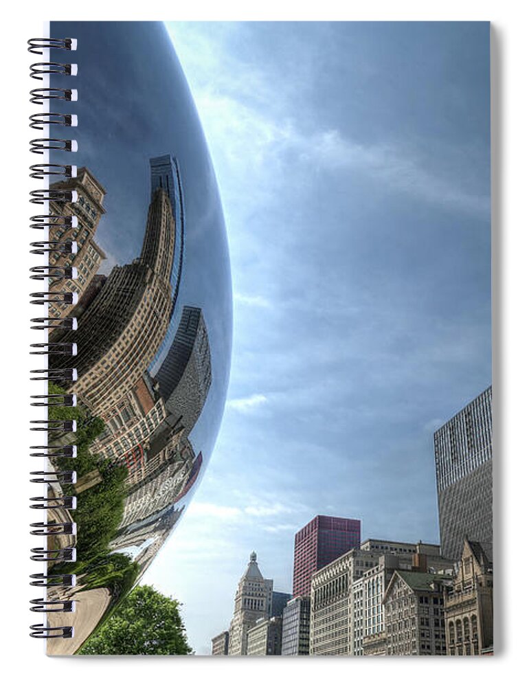 Chicago Spiral Notebook featuring the photograph Reflections of Chicago by John Meader