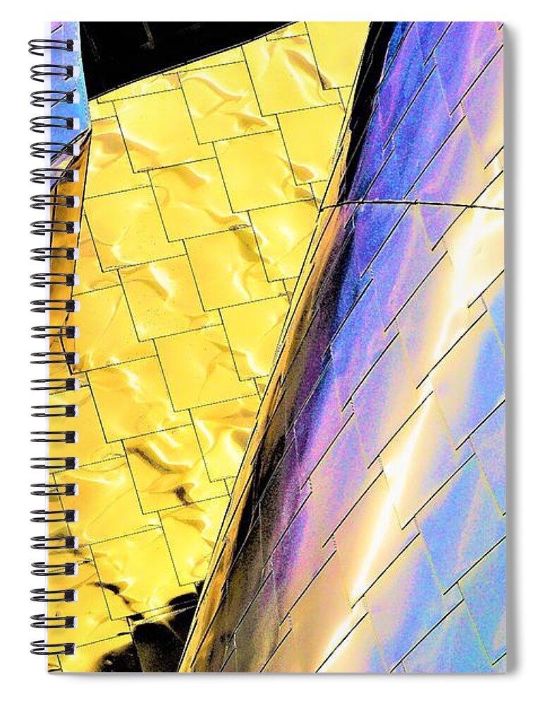 Reflections Peter B. Lewis Building Spiral Notebook featuring the photograph Reflections on Peter B. Lewis Building, Cleveland2 by Merle Grenz