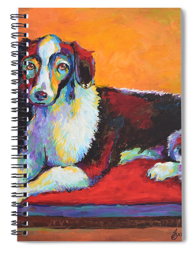 Pet Spiral Notebook featuring the painting Regal Puppy by Jyotika Shroff