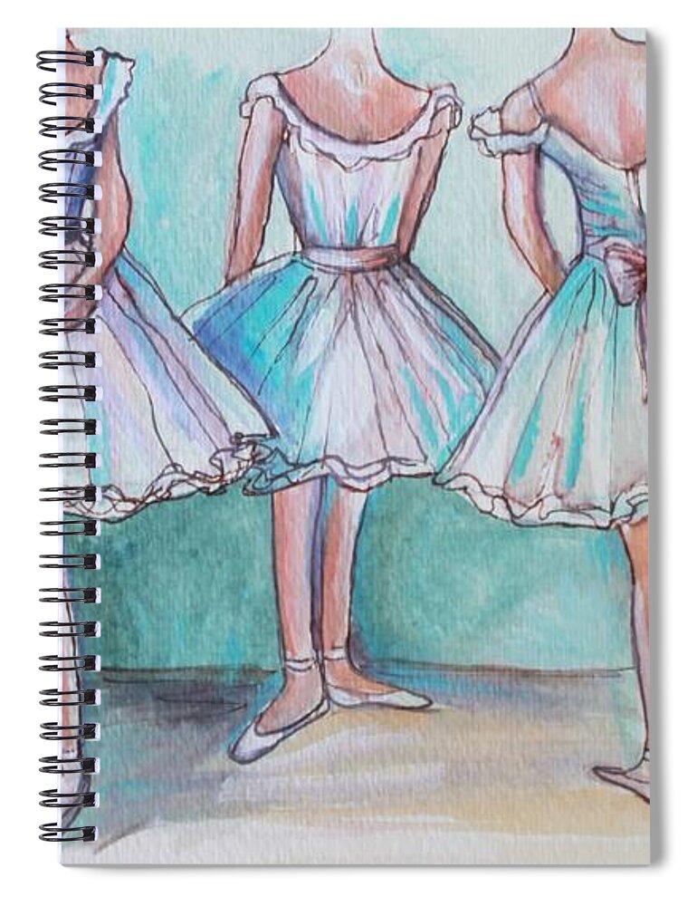 Ballerina Spiral Notebook featuring the painting Rehearsal by Elizabeth Robinette Tyndall