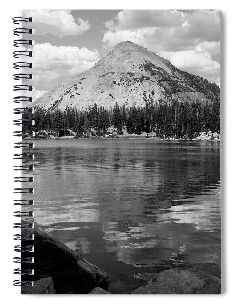 Water Spiral Notebook featuring the photograph Reids Peak Black and White by Brett Pelletier