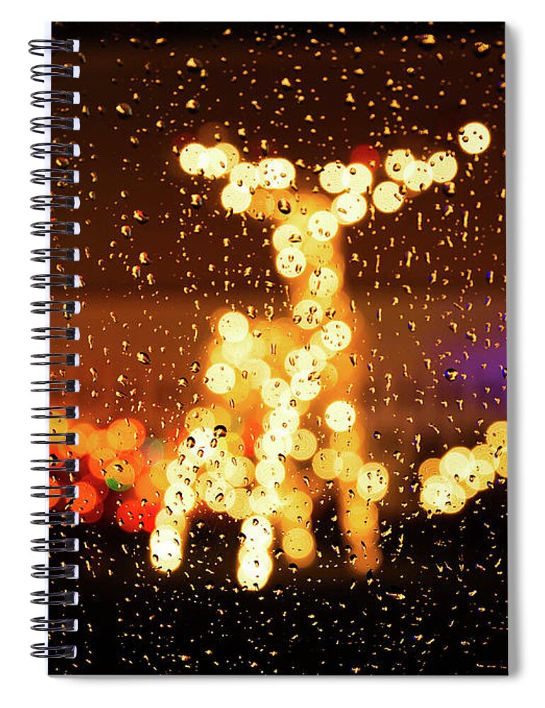 Season Spiral Notebook featuring the photograph Reindeer Bokeh by Rob Davies