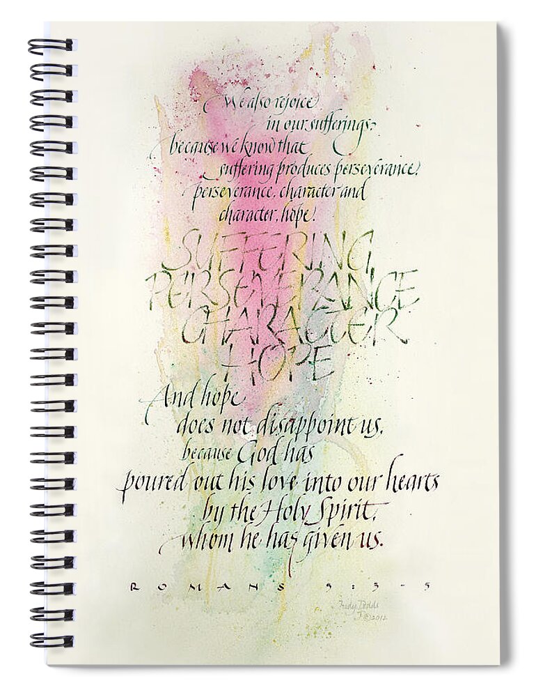 Encouragement Or Sympathy Spiral Notebook featuring the painting Rejoice and Hope by Judy Dodds