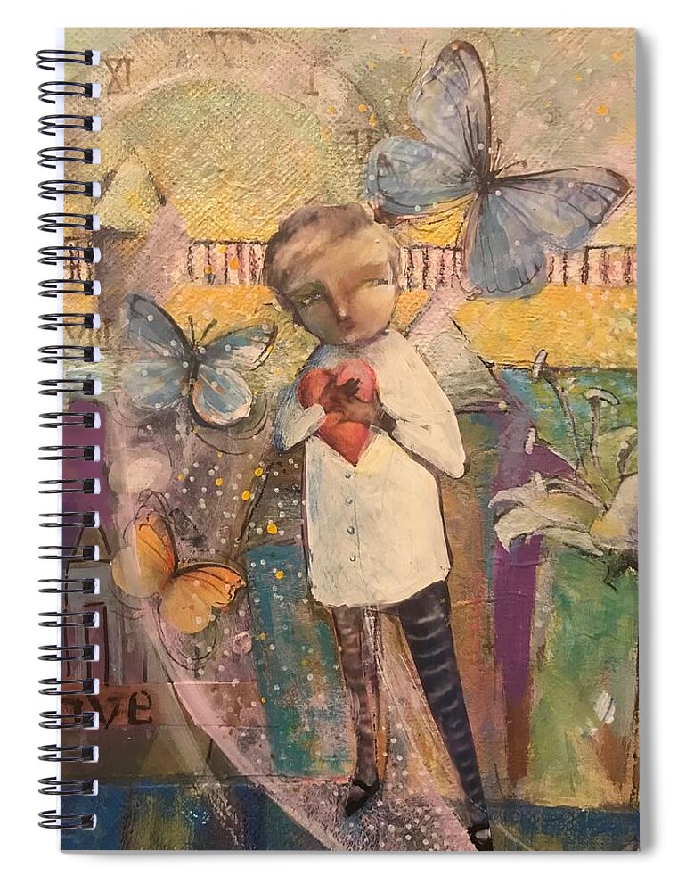 Youth Spiral Notebook featuring the mixed media Remaining Human by Eleatta Diver