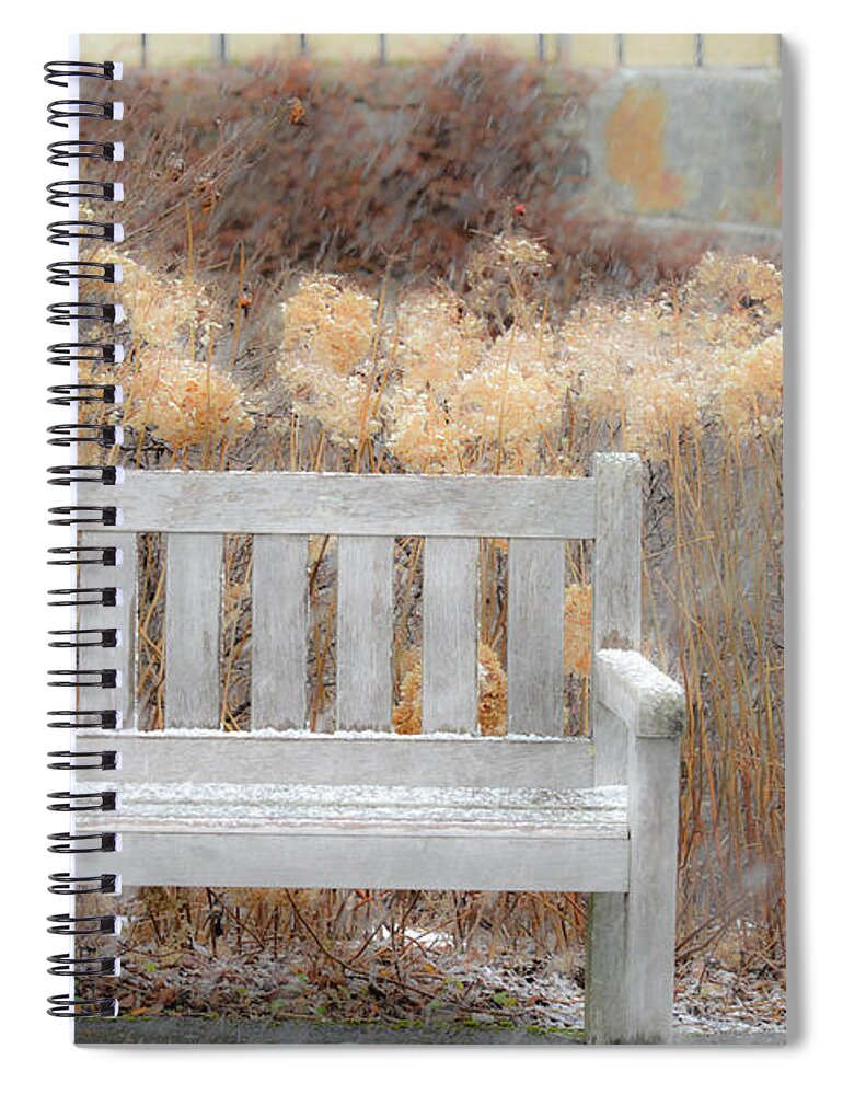 Bench Spiral Notebook featuring the photograph Rememberance by Jeff Cooper