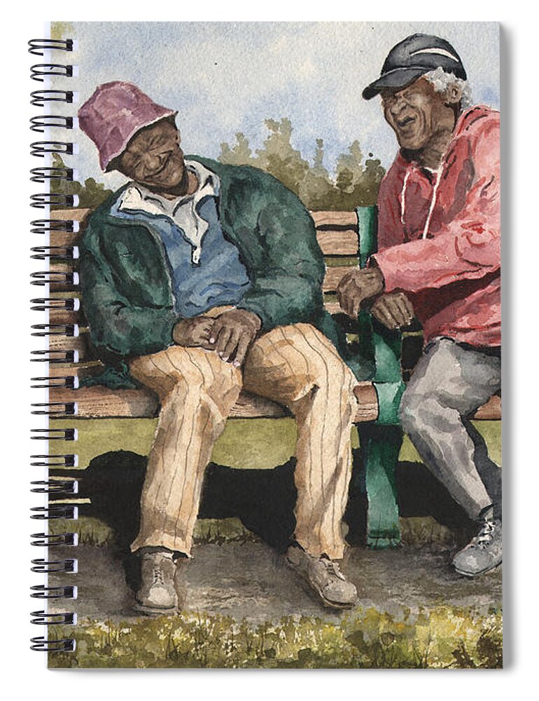 Park Spiral Notebook featuring the painting Remembering The Good Times by Sam Sidders