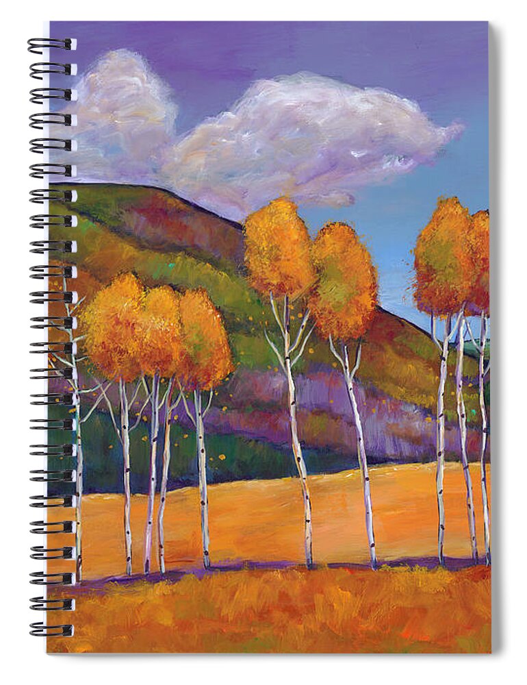 Autumn Aspen Spiral Notebook featuring the painting Reminiscing by Johnathan Harris
