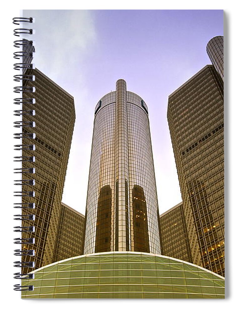 America Spiral Notebook featuring the photograph Renaissance Center by Michael Peychich