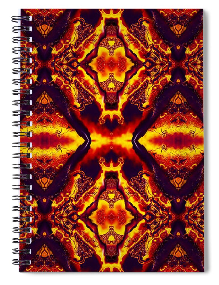 Abstract Spiral Notebook featuring the digital art Impressions - Volcanic Emissions 1 by Charmaine Zoe