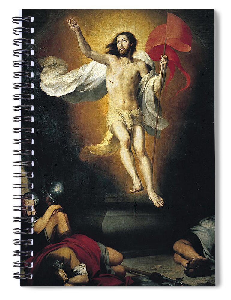 Bartolome Esteban Murillo Spiral Notebook featuring the painting Resurrection of the Lord by Bartolome Esteban Murillo