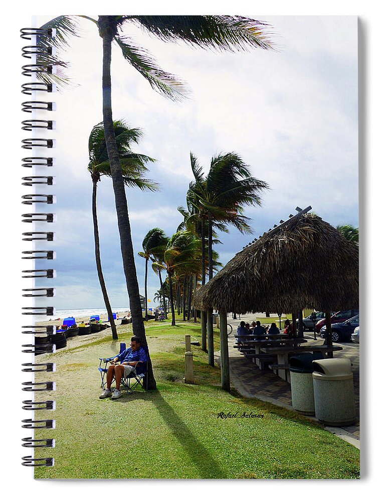 Rafael Salazar Spiral Notebook featuring the digital art Retirement in Florida by Rafael Salazar