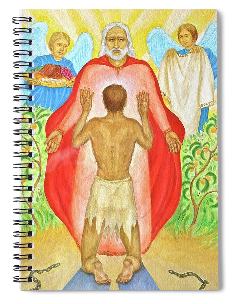 Prodigal Son Spiral Notebook featuring the painting Return of the Prodigal Son by Michele Myers