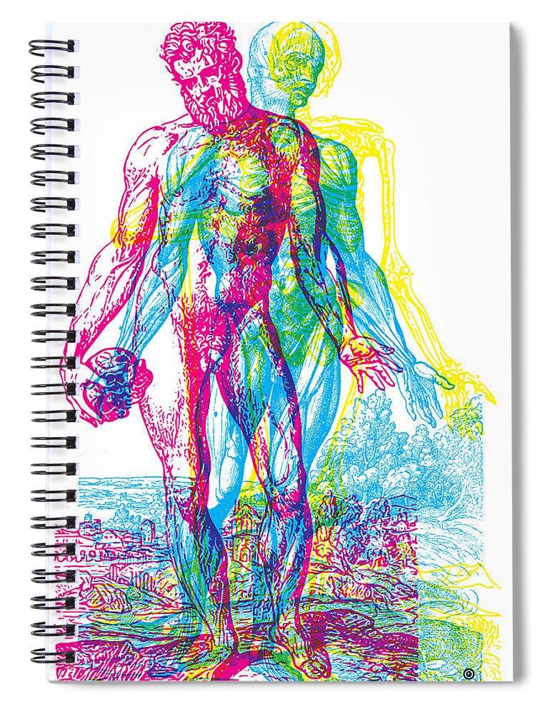 Engraving Spiral Notebook featuring the digital art RGB Anatomy by Gary Grayson