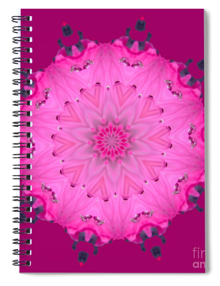 Floral Spiral Notebook featuring the digital art Rhoda Mandala 1 by Julia Underwood