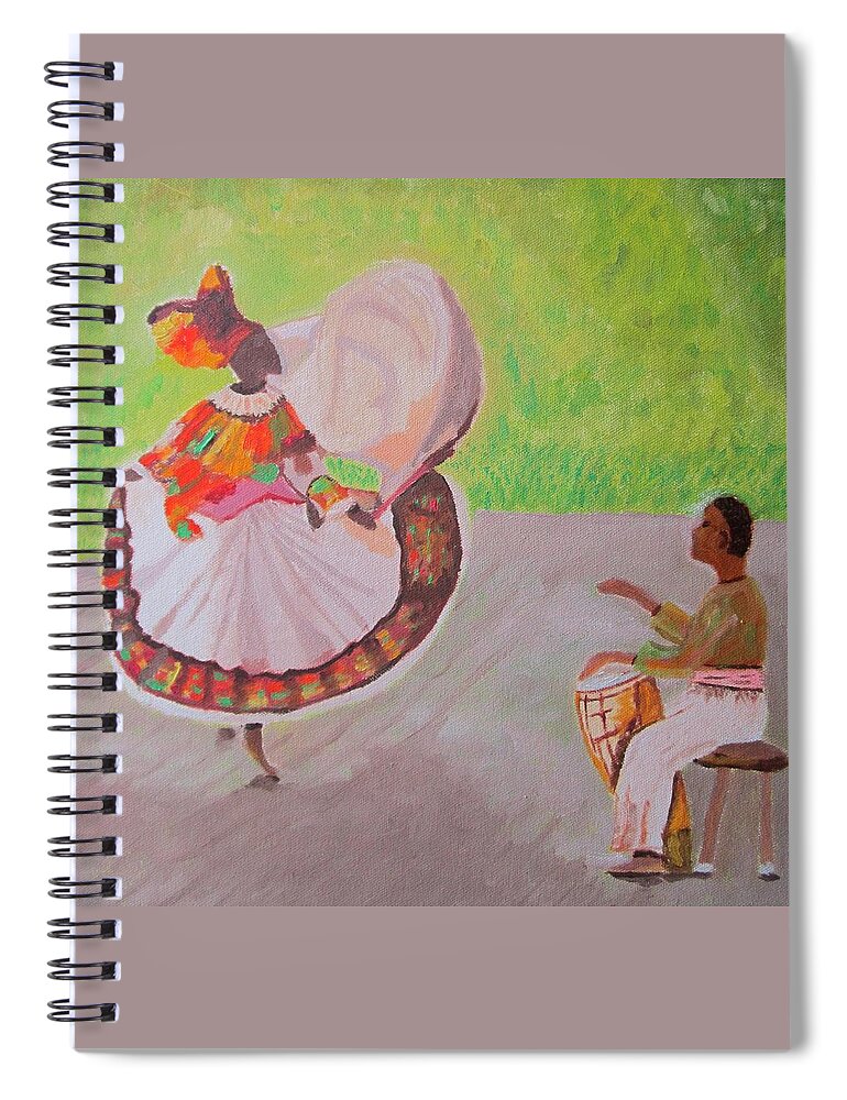 Rhythm Spiral Notebook featuring the painting Rhythm and Dance by Jennylynd James
