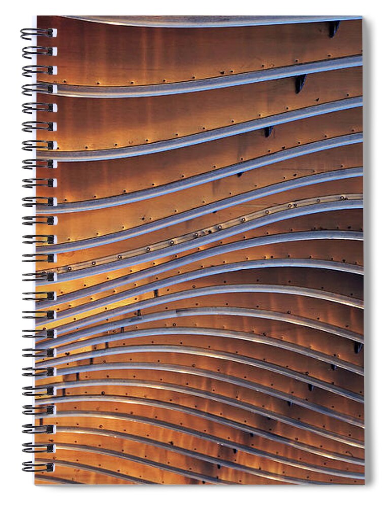 Architecture Spiral Notebook featuring the photograph Ribbons of Steel by Christopher McKenzie