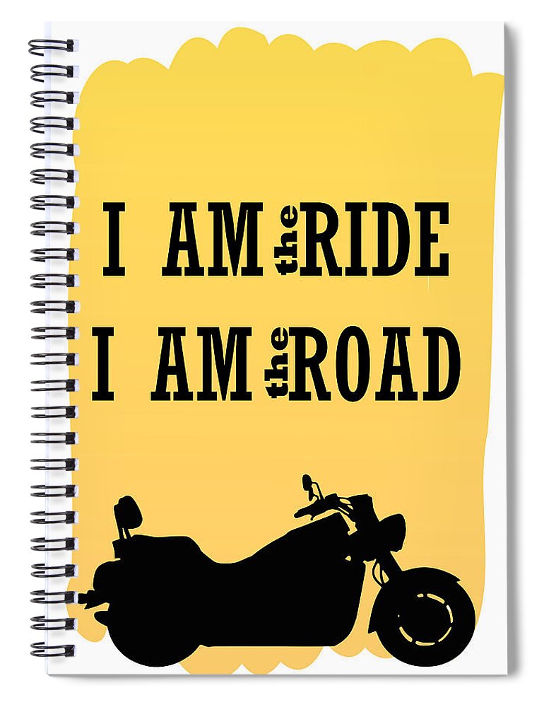  Spiral Notebook featuring the digital art Rider is the ride is the road by Keshava Shukla