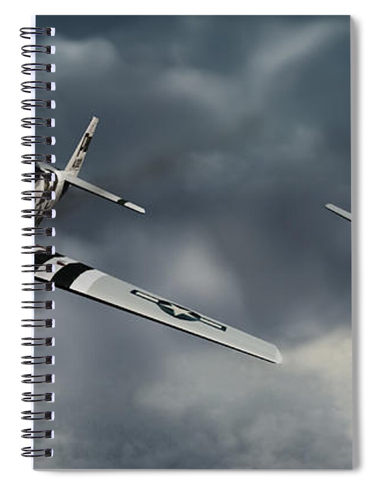 Warbirds Spiral Notebook featuring the digital art Riding The Storm by Richard Rizzo