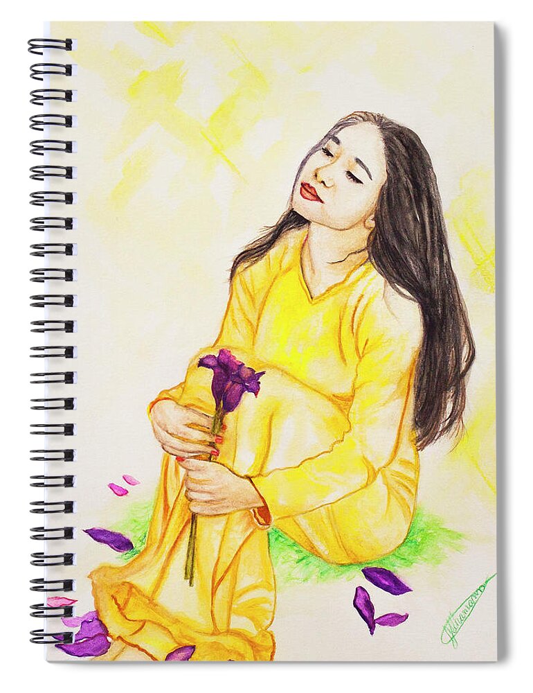 Woman Spiral Notebook featuring the painting Right Here With You by Jeanette Sthamann