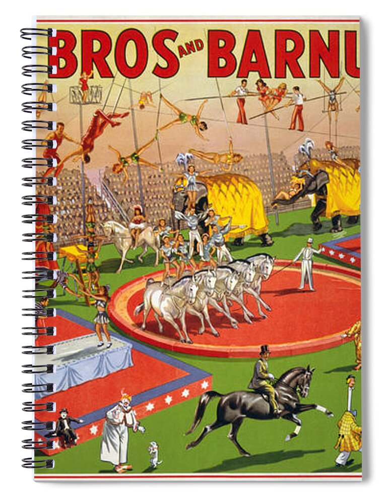 Vintage Spiral Notebook featuring the painting Ringling Brothers and Barnum and Bailey Vintage Poster by Vintage Treasure