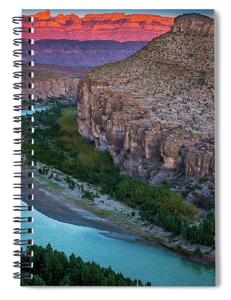 America Spiral Notebook featuring the photograph Rio Grande at Dusk by Inge Johnsson