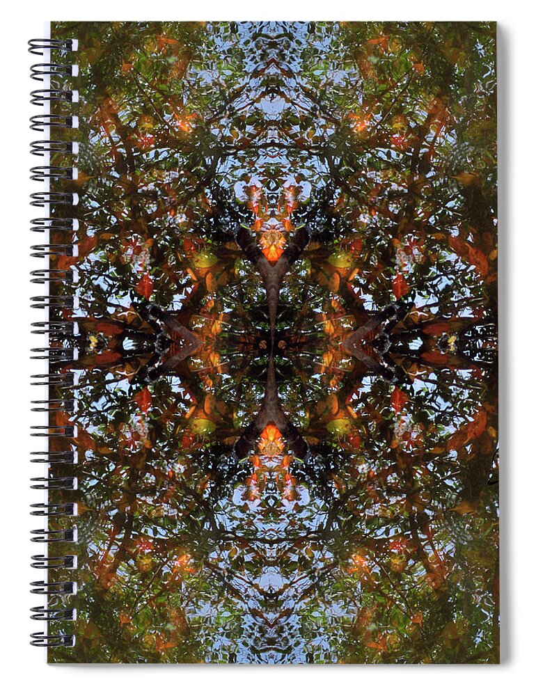 Water Spiral Notebook featuring the digital art Ripple and Leaf by Laura Davis