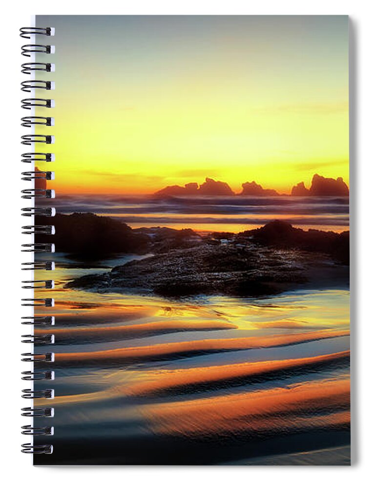 Ripple Effect Spiral Notebook featuring the photograph RIPPLE EFFECT Beach Image Art by Jo Ann Tomaselli