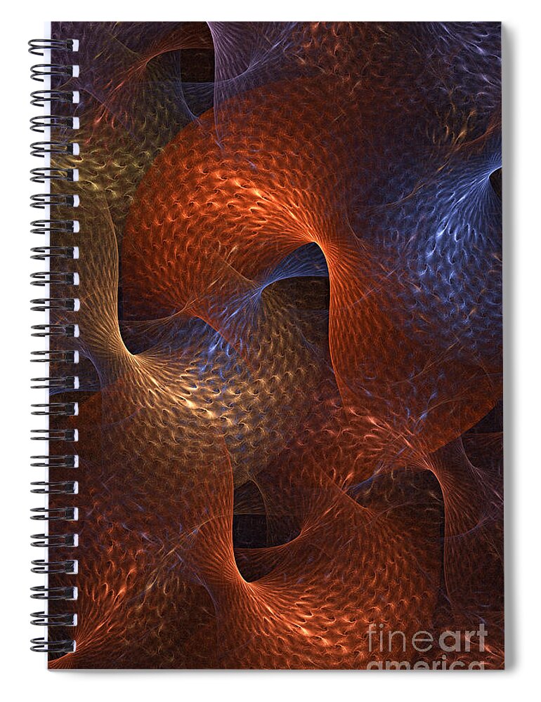 Abstract Spiral Notebook featuring the digital art Rips in the Fabric of Time by Ann Garrett