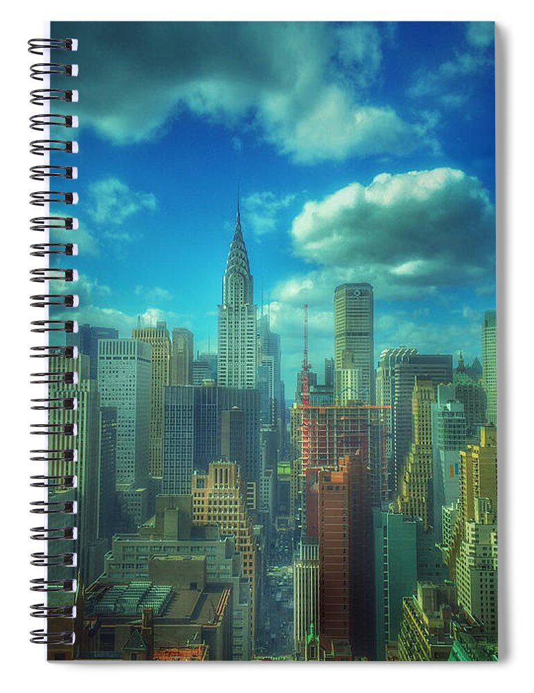 Rise And Shine - Chrysler Building New York Spiral Notebook featuring the photograph Rise and Shine - Chrysler Building New York by Miriam Danar