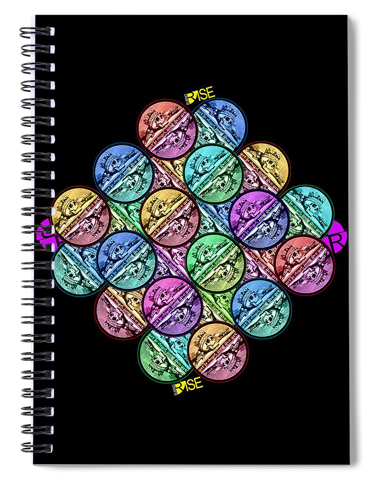 Art Spiral Notebook featuring the mixed media Rise Art Is Dead by Tony Rubino