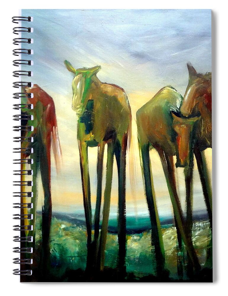 Horse Spiral Notebook featuring the painting Rise by Katy Hawk