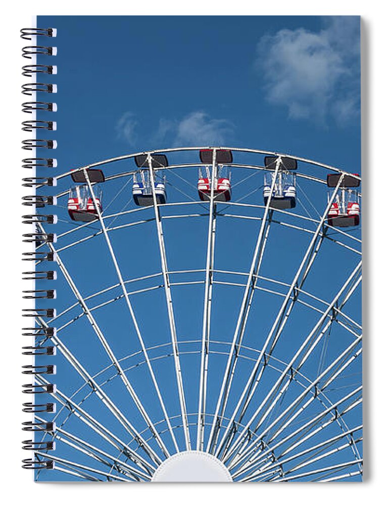 Terry D Photography Spiral Notebook featuring the photograph Rise Up Ferris Wheel In The Clouds Seaside NJ by Terry DeLuco