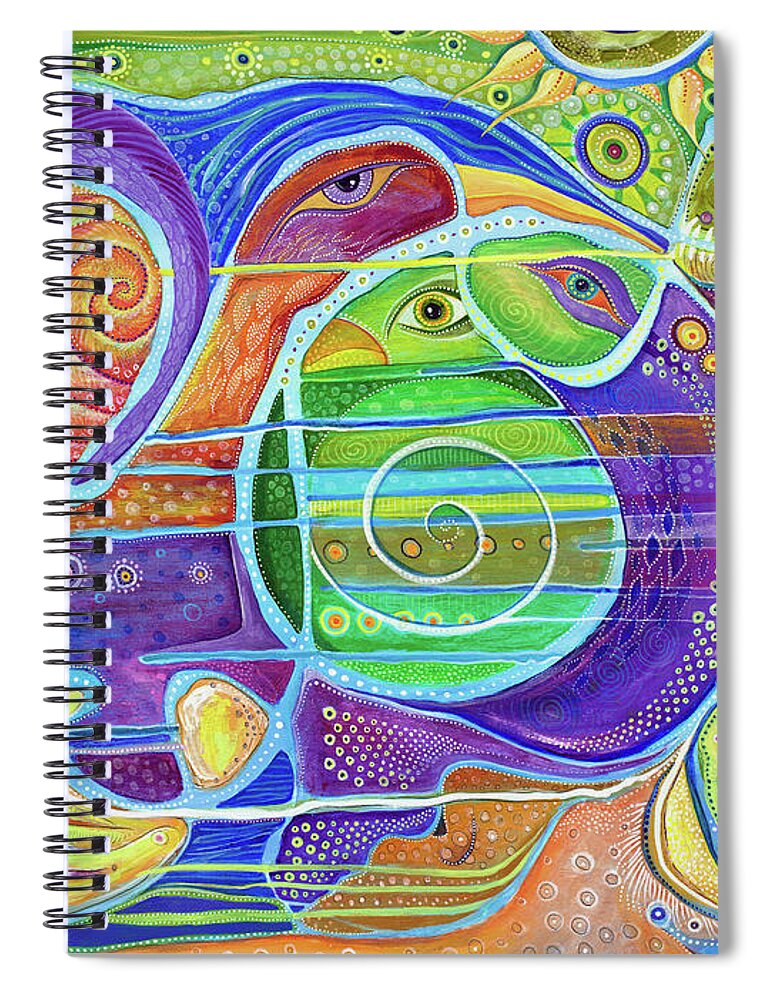 Rising Again Spiral Notebook featuring the painting Rising Again - The Strength of the Human Spirit by Tanielle Childers