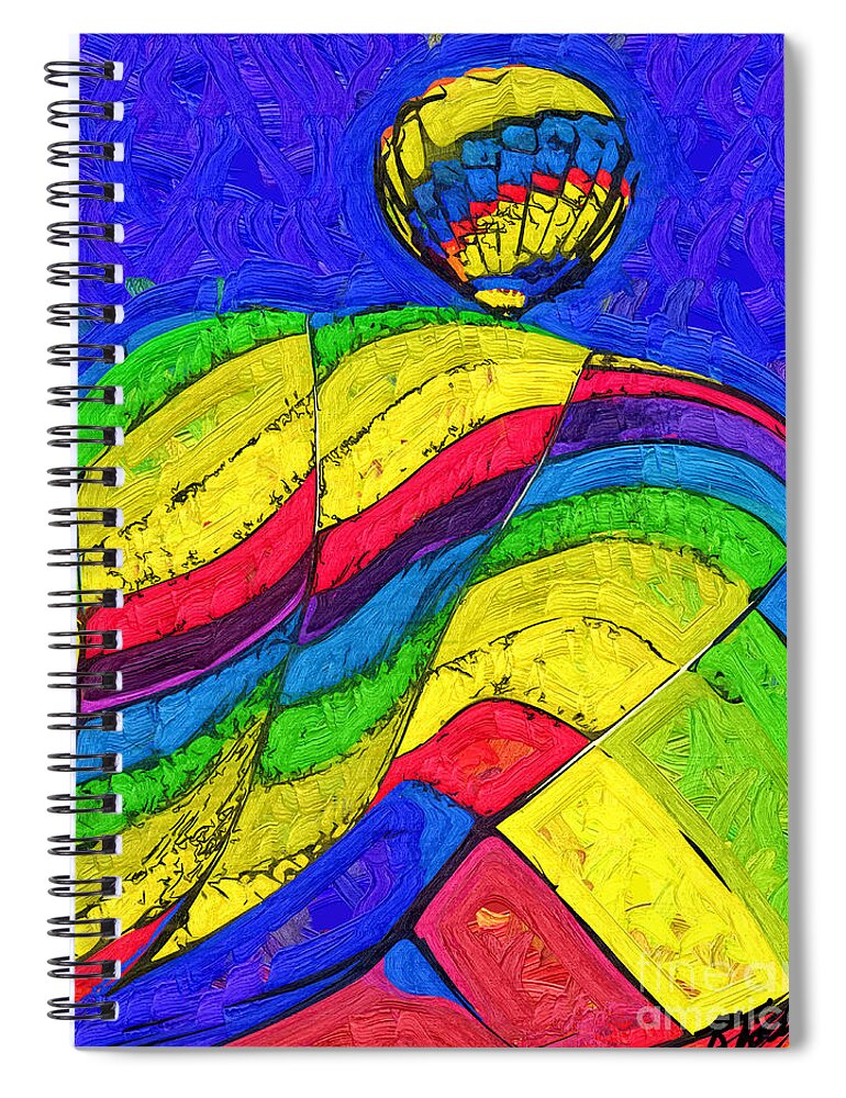 Hot-air-balloons Spiral Notebook featuring the digital art Rising Behind by Kirt Tisdale