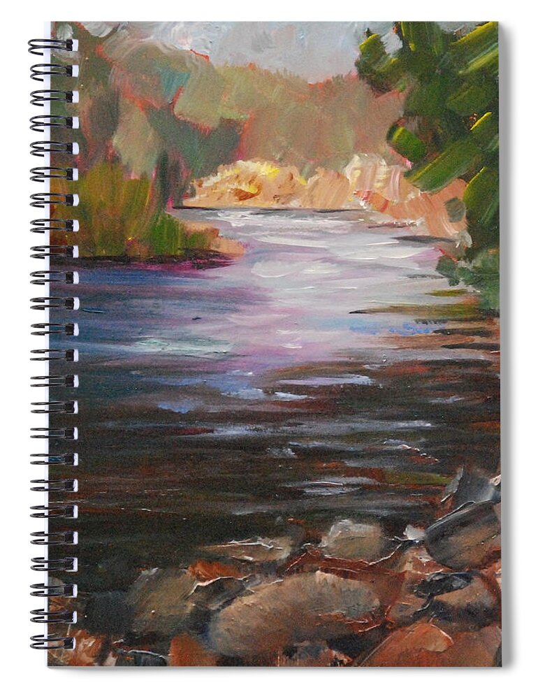 Plein Air Spiral Notebook featuring the painting River Light by Mary Benke