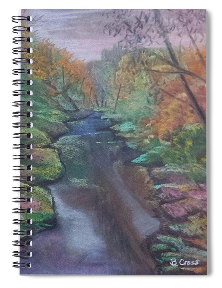 Pastel Landscape Spiral Notebook featuring the pastel River In the Fall by Betsy Carlson Cross