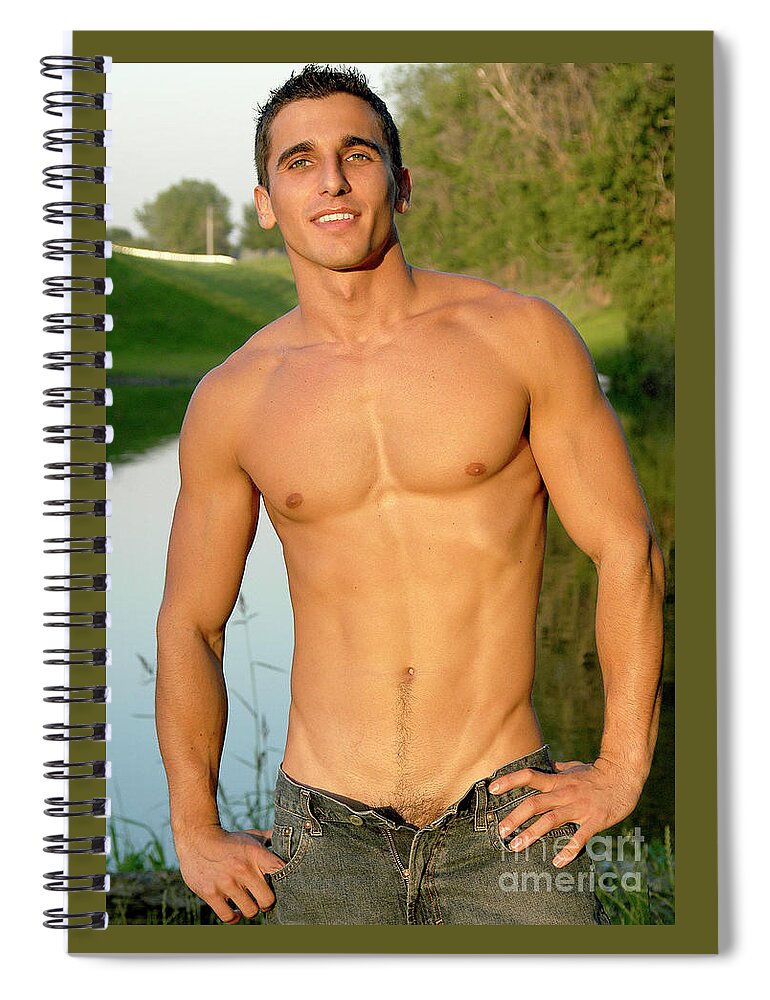 Nude Spiral Notebook featuring the photograph Good-Looking River Rat by Gunther Allen