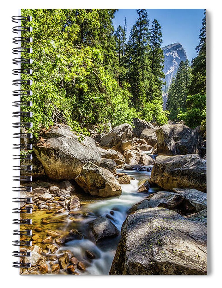 Nature Spiral Notebook featuring the photograph River Through Rocks by Mirko Chianucci