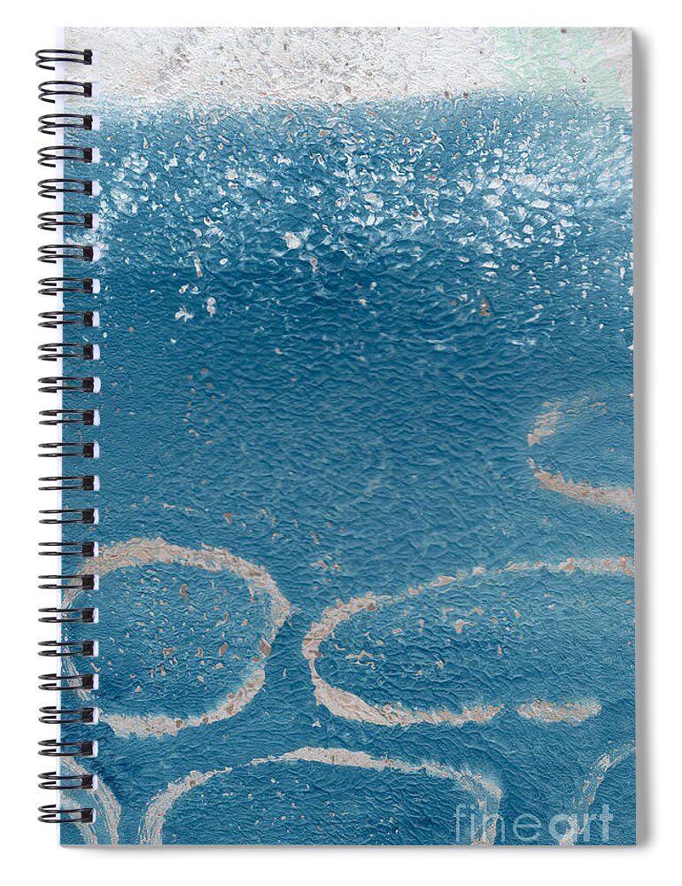 Abstract Spiral Notebook featuring the painting River Walk by Linda Woods