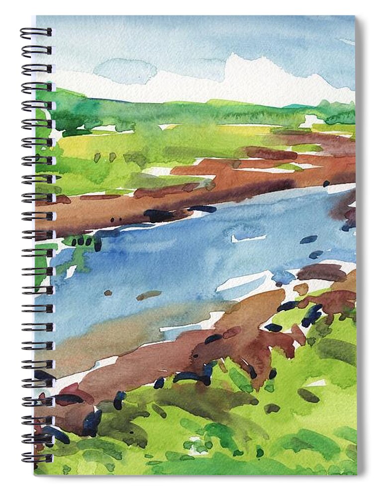 Watercolor Painting Spiral Notebook featuring the painting Riverside by Enrique Zaldivar