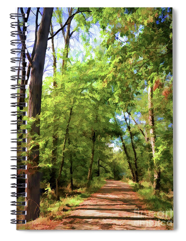 Riverway Trail Spiral Notebook featuring the photograph Riverway Trail - Bisset Park - Radford Virginia by Kerri Farley