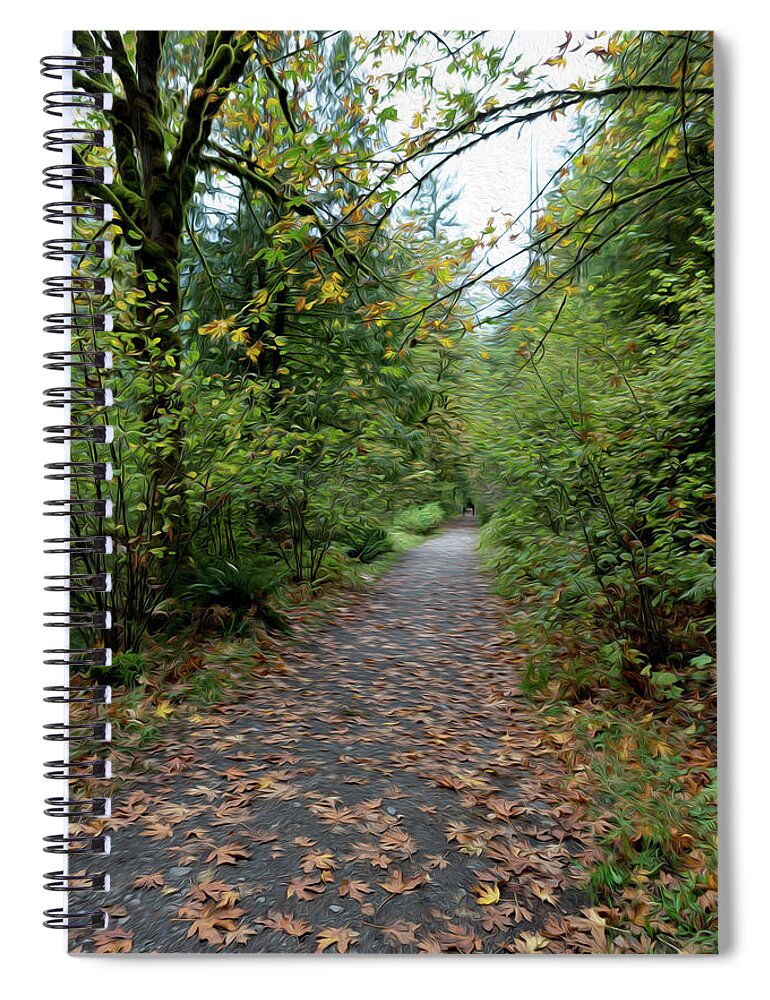 Road Spiral Notebook featuring the digital art Road to Nowhere - Digital Oil by Birdly Canada