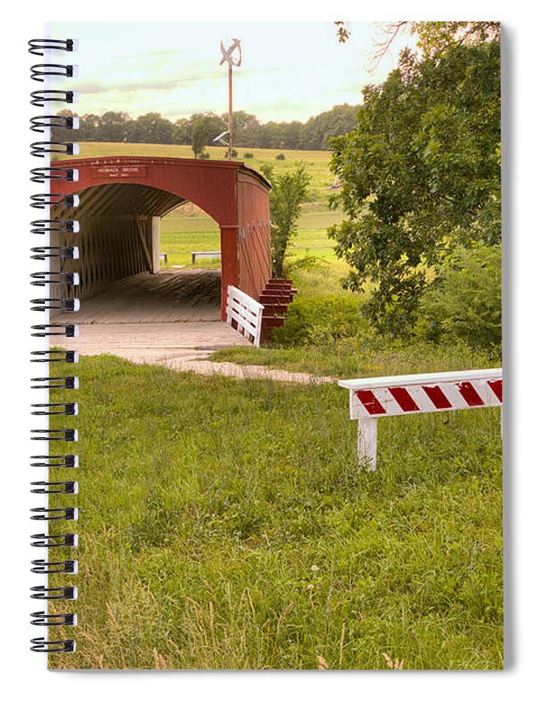 Hogback Covered Bridge Spiral Notebook featuring the photograph Road To The Hogback by Adam Jewell