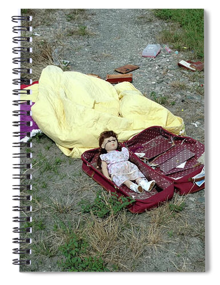 Mighty Sight Studio - Digital Photography Spiral Notebook featuring the photograph Roadside Doll by Steve Sperry