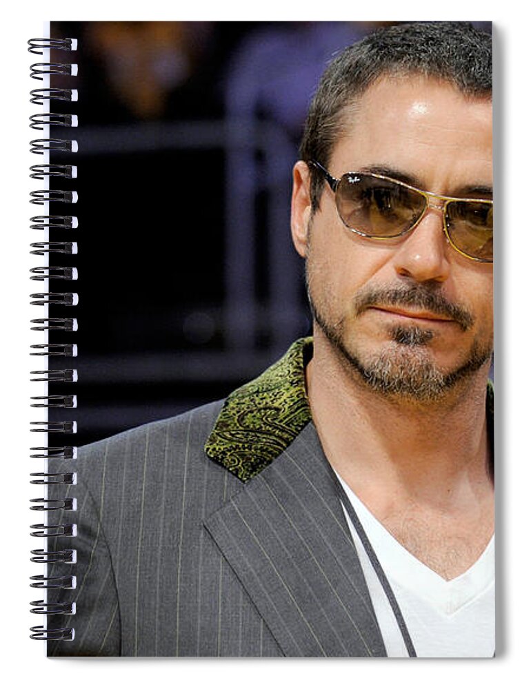 Robert Downey Jr. Spiral Notebook featuring the digital art Robert Downey Jr. by Maye Loeser