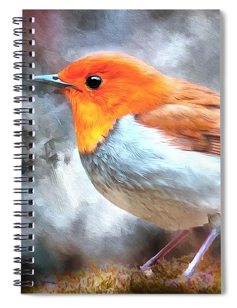 Robin Spiral Notebook featuring the photograph Robin Redbreast by Jack Torcello