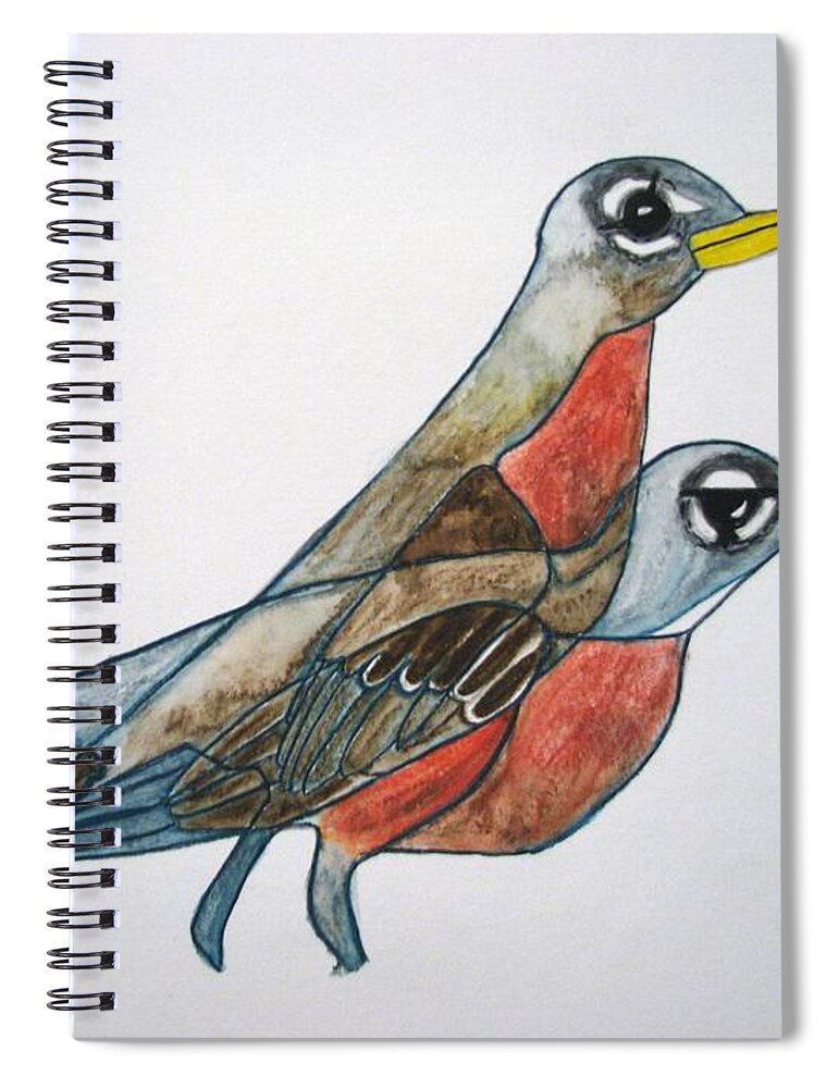  Spiral Notebook featuring the painting Robins Partner by Patricia Arroyo